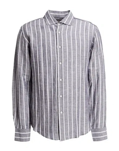 At.p.co At. P.co Man Shirt Grey Size 17 Linen In Gray