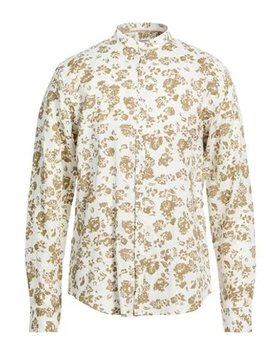 At.p.co At. P.co Man Shirt Khaki Size 16 ½ Linen In Multi