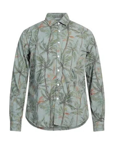 At.p.co At. P.co Man Shirt Light Green Size 16 Cotton
