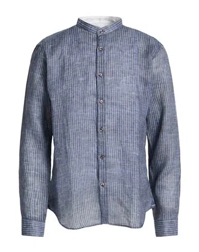 At.p.co At. P.co Man Shirt Midnight Blue Size 16 ½ Linen