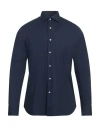 At.p.co At. P.co Man Shirt Navy Size 17 ½ Cotton, Elastane In Navy