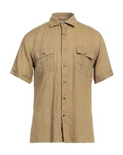 At.p.co At. P.co Man Shirt Sage Green Size 15 ½ Linen