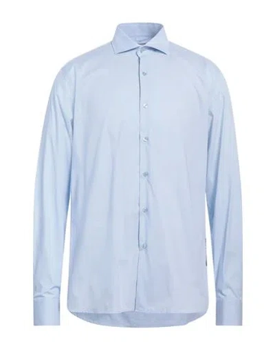 At.p.co At. P.co Man Shirt Sky Blue Size 16 Cotton, Elastane In Blue