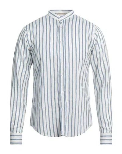 At.p.co At. P.co Man Shirt Slate Blue Size 15 ½ Linen