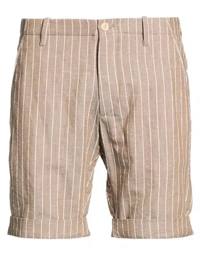 At.p.co At. P.co Man Shorts & Bermuda Shorts Khaki Size 30 Cotton, Linen, Polyamide In Neutral