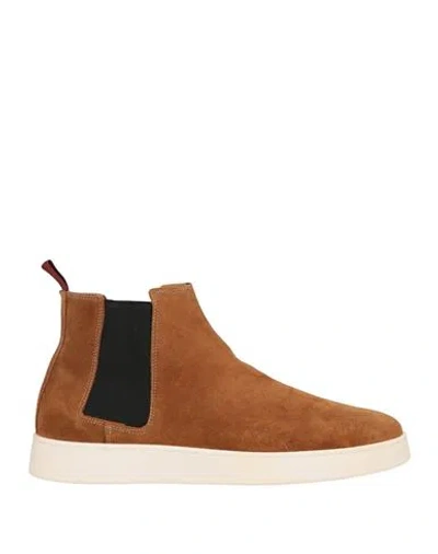 At.p.co At. P.co Man Sneakers Camel Size 12 Leather In Brown