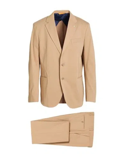 At.p.co At. P.co Man Suit Beige Size 46 Cotton, Polyamide, Elastane In Sand