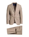 At.p.co At. P.co Man Suit Light Brown Size 38 Polyester, Viscose, Wool, Elastane In Sand