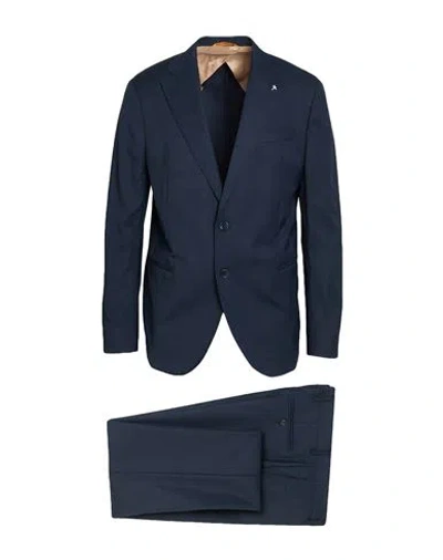 At.p.co At. P.co Man Suit Navy Size 40 Polyester, Viscose, Wool, Elastane In Blue