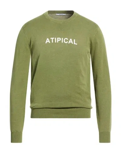 At.p.co At. P.co Man Sweater Military Green Size L Cotton