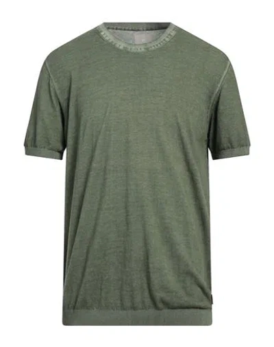 At.p.co At. P.co Man Sweater Military Green Size Xxl Cotton In Green