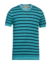 At.p.co At. P.co Man Sweater Turquoise Size L Cotton In Turquoise
