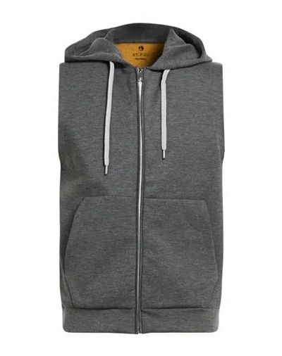 At.p.co At. P.co Man Sweatshirt Grey Size L Polyester, Viscose, Elastane In Gray