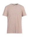 At.p.co At. P.co Man T-shirt Brown Size M Linen, Cotton
