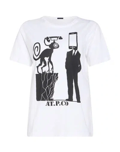 At.p.co At. P.co Man T-shirt White Size M Cotton