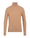 At.p.co At. P.co Man Turtleneck Camel Size L Cotton, Wool, Cashmere In Beige