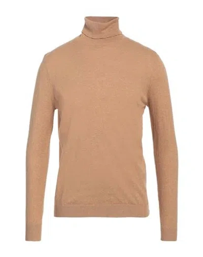 At.p.co At. P.co Man Turtleneck Camel Size L Cotton, Wool, Cashmere In Beige