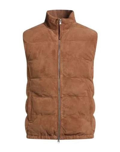 At.p.co At. P.co Man Vest Brown Size S Goat Skin