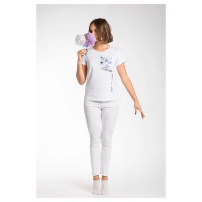 A.tratti Elegant White Stretch Viscose Women's Tee