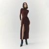 Ats Evangeline Turtleneck Maxi Dress In Brown