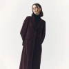 Ats Lila Long Outerwear In Burgundy