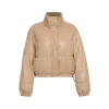 Ats Lyra Quilted Leather Jacket In Neutral