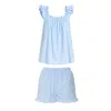 Ats The Label Amora Blue Ruffle Set In Blue