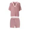 Ats The Label Gema Pink Knit Set In Pink