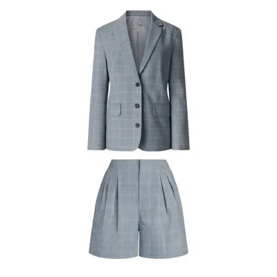 Ats The Label Neutrals Noah Plaid Set In Black