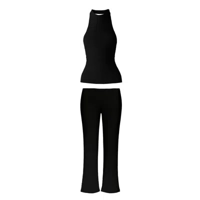Ats The Label Nora Black Knit Set In Multi
