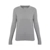 Ats The Label Women's Amara Grey Ribbed Knit Top In Grey