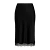Ats The Label Women's Black Althea Satin Lace Skirt In Black