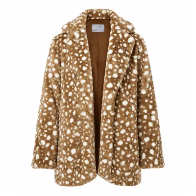 Ats The Label Women's Brielle Bambi Light Brown Faux Fur Coat