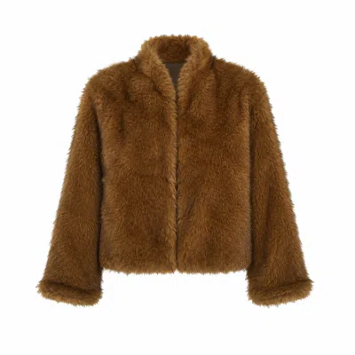 Ats The Label Women's Brown Camille Faux Fur Jacket