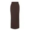 Ats The Label Women's Brown / Neutrals Sleek Brown Maxi Skirt In Brown