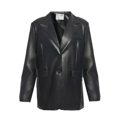 Ats The Label Women's Classic Black Leather Blazer