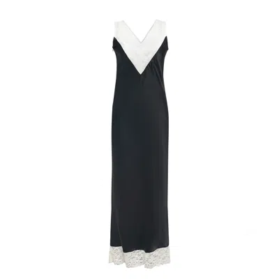 Ats The Label Women's Grace Lace Silk Black Maxi Dress