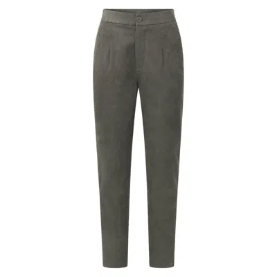 Ats The Label Women's Green Jett Suede Olive Tailored Pants