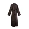 Ats The Label Women's Jett Suede Brown Coat In Brown