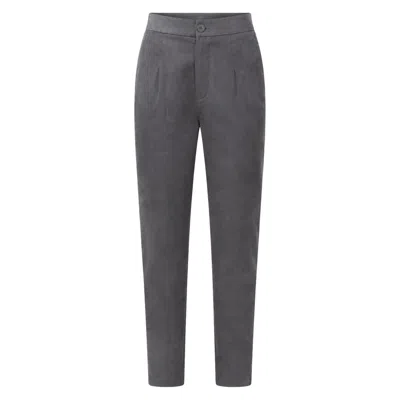 Ats The Label Women's Jett Suede Grey Tailored Pants