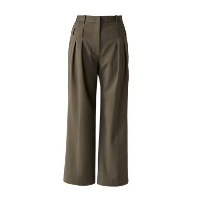 Ats The Label Women's Neutrals Alora Olive Double Belted Pants In Green