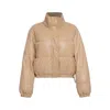 Ats The Label Women's Neutrals Lyra Quilted Creme Leather Jacket In Black