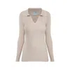 Ats The Label Women's Neutrals Vesper Creme Ribbed Knit Top