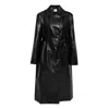 Ats The Label Women's Raven Leather Black Trench Coat. In Black