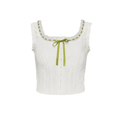 Ats The Label Women's White Lena Ribbon Top