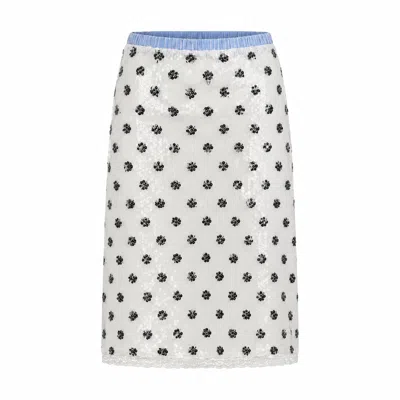 Ats The Label Women's White / Neutrals Celeste Sequin Dot Skirt