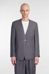 Attachment Blazer In Grey Linen In Grey