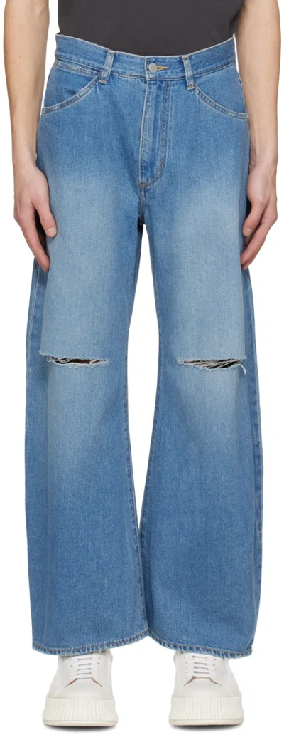 Attachment Blue Distressed Jeans In C/#420 Navy