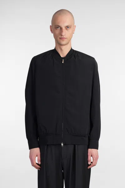 ATTACHMENT BOMBER JACKET IN BLACK NYLON