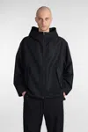 Attachment Casual Jacket In Black Wool In Black